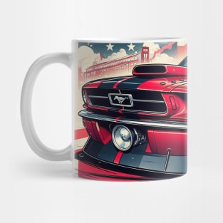 Ford Mustang and The American Flag by Gas Autos Mug